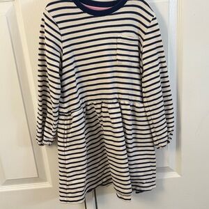 Mini Boden Navy and Cream Striped Dress